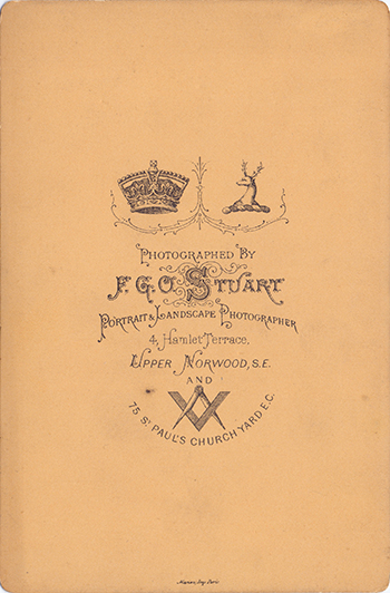 F.G.O Stuart Cabinet Card Rear
